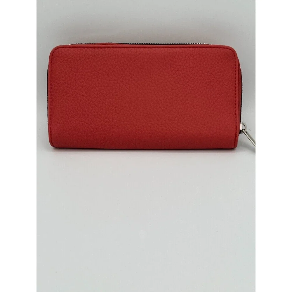 “Rosetti Red Zip Around Wallet Women’s Faux Leather Clutch Organizer”
